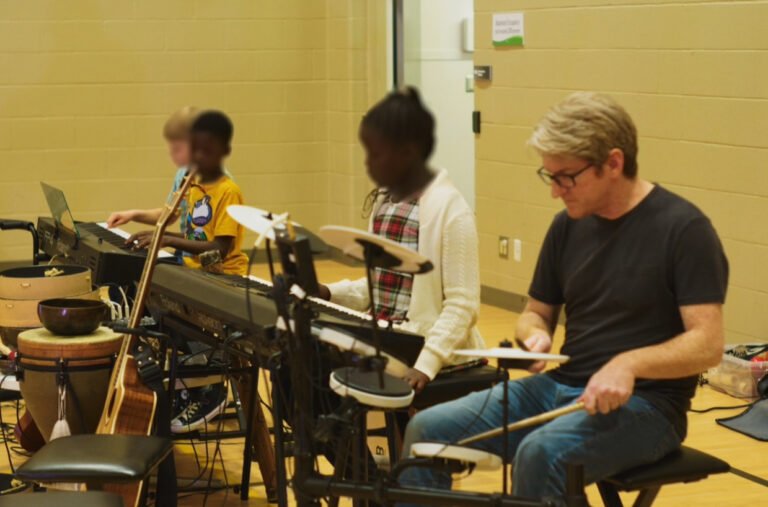 Kevin Saltarelli, a Guelph music teacher, performing with students in Kitchener-Waterloo.